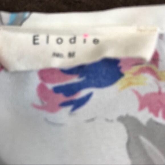 ELODIE Floral Tank Top Print Sheer Split Layered Hi-Lo Hem Sleeveless Womens MED - Picture 7 of 8